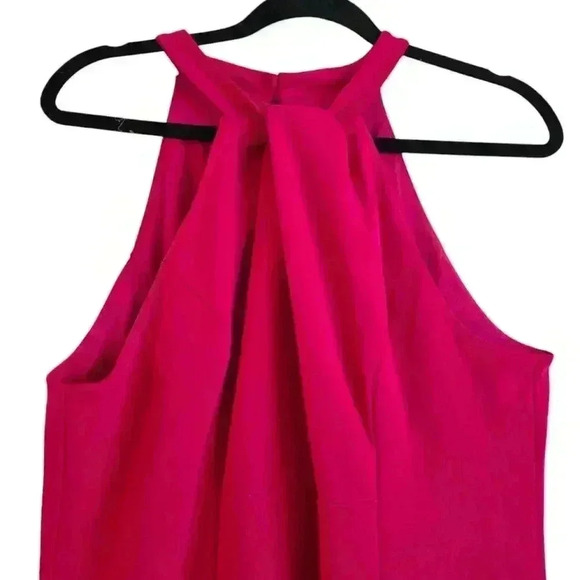 Julia Jordan Twist Halter Sheath Dress Hot Pink Size 12 #115 - Picture 5 of 7